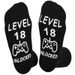 Mid-tube socks soles English letters non-slip glue floor socks creative casual game socks_vogvips.com