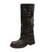 ~Over-the-Knee Women Thick Heel Belt Buckle High Tube Slouch Riding Boots_vogvips.com