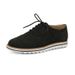 Women's Brogue Burnished Flat Shoes – Vintage Lace-Up Oxfords With Soft Suede Finish For Casual & Office Wear_vogvips.com