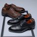 Spring Fashion Business Formal Leather Small Round Toe Casual Men's Lace-up Wedding Retro Derby Shoes 24268-M_vogvips.com