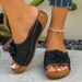 Women's Summer New Large Size 43 Platform Sandals And Slippers For Outdoor Wear, Non-Slip, Fashionable Floral Design,_vogvips.com
