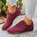 2026 Women's Retro Suede Lace Sneakers, Soft And Lightweight Rubber Soled Fashionable Sneakers, Suitable For Daily Walking And Casual Shoes_vogvips.com