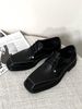 ShoeVault Men's Derby Trendy Square Toe Commuter Leather Shoes Women's British Style Casual Business Niche Suit Groomsmen Wedding_vogvips.com