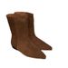 Sheepskin Version ~ Large Tube Korean Style Suede Pointed Toe Mid-Calf Low Chunky Heel Flat Fashionable Martin Short_vogvips.com