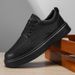 Men's Minimalist Leather Sneakers - LOEIKAN Thick Sole Casual Walking Shoes_vogvips.com