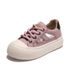 Muffin Sole White Shoes Student Big Head Casual Shoes Round Head Hollow Hole Shoes Women_vogvips.com