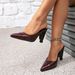 Wine Red High Heeled Simple Style Pointed Toe Special Shaped Heel Sandals Mules Women S Evening Shoes_vogvips.com