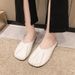 Korean-style Pleated Retro Half-slippers For Women, Spring And Summer Outdoor Closed-toe Flat Mules, 2025 New Model_vogvips.com