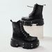 European And American Style Dark Motorcycle Heavy Metal Thick-Soled Martin Boots Spring New Women's Punk Leather Shoes_vogvips.com