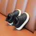 Kids' Fleece-Lined Winter Boots – Soft Sole, Non-Slip, Neutral Colors (Khaki/Black), Sizes 15-25 (11.5-16cm Insole)_vogvips.com