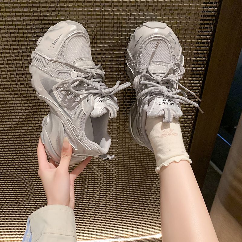 Women's Casual Platform Sneakers Breathable Mesh Chunky Athletic Shoes Trendy Style For Petite Versatile New Design_vogvips.com