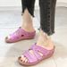 Women's Shoes Summer Women's Wedge Heel Stitching Sandals Fish Mouth Thick Bottom Hollow Large Size Shoes Embroidered One Word Sandals_vogvips.com