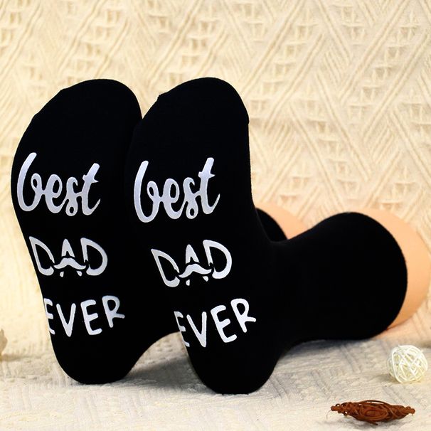 All-cotton mid-tube socks sole letter non-slip adhesive floor socks Sports and leisure creative socks_vogvips.com
