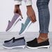Spring And Summer New Solid Color Breathable Flyknit Shoes, One Step Soft Soled Women's Casual Shoes_vogvips.com
