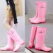 Fashion Non Slip Women Knee Water Waterproof Long Rubber Boots Womens High Tube Galoshes Rain Shoes 260316_vogvips.com