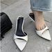 2025 Summer New European And American Style One-Strap Solid Color Fashion Women's Plus Size Pointed Toe High Heel_vogvips.com