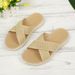 Women's Casual Breathable Mesh Beach Sandals Summer Cross Strap plus Size Comfortable Sports Slippers_vogvips.com