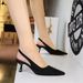 8295 European And American Style Suede High Heels Pointed Toe Hollow Wine Glass Heel Women's Shallow Mouth Back Strap_vogvips.com