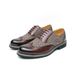 Euro Step Fashion Formal Business Office Brogue Carved Pointed Leather Groom Wedding Shoes_vogvips.com