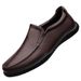 Driving Casual Men's Shoes Grandpa Dad Leather Shoes Beanie Shoes Soft-soled Loafers_vogvips.com