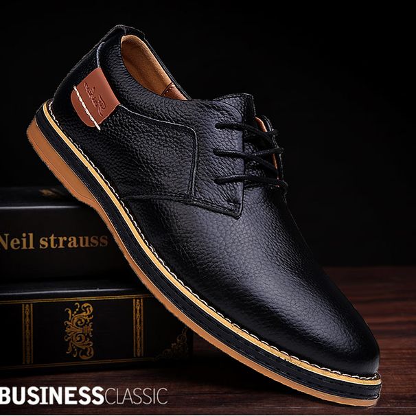 Men Oxfords Genuine Leather Dress Brogue Lace Up Italian Mens Casual Shoes Luxury Brand Moccasins Loafers Plus Size_vogvips.com