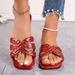 New Flat Cross Line Casual Women's Beach Slippers_vogvips.com