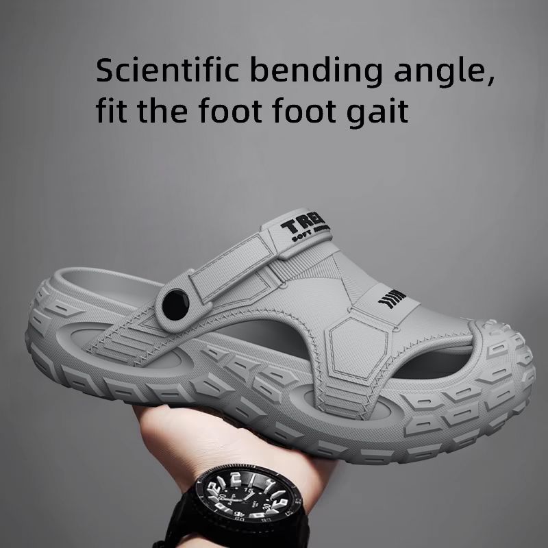 EVA Sandals Men In Summer, Thick Soft Soled Outdoor Wear, Beach For Casual Sports, And Perforated Shoes_vogvips.com