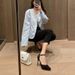 Women's Petite Sandals, Popular 2024 New Model, Genuine Thin-heeled Pointed Toe Strap High-heeled Sandals For Summer_vogvips.com