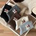 Women's Cozy Fair Isle Wool Socks With Cartoon Puppy Design, Thick Knit Mid-Crew Cuff For Warmth And Comfort, Soft And Breathable For All Seasons_vogvips.com