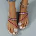 Summer New Large Size Toe-Loop For Women, And Beach Sandals With Rhinestones, Flat_vogvips.com