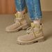 Autumn Winter Martin New Leather Soft Sole Women's Cow Suede Matte Work Boots For Women_vogvips.com