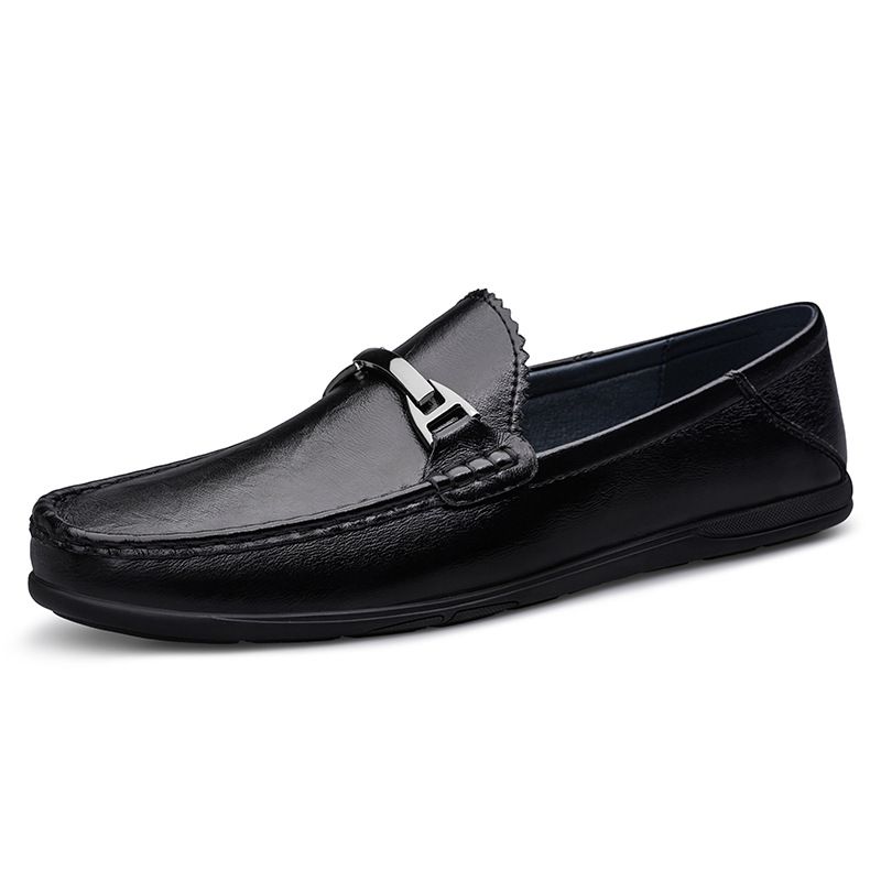 Men's Shoes Leather Style Casual Soft-soled Leather Shoes Men's Soft-soled Lazy Loafu_vogvips.com