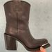 26ss New Miu Style High-End Square-Toed Ankle For Women Summer Thick Heel Genuine Leather Black Women's 's_vogvips.com