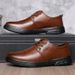 Four Season Men's One Foot Business Casual Leather With Rubber Sole, Anti Slip Wear-resistant Round Toe, Lightweight And_vogvips.com