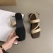 Open-toe Sandals Women For Summer 2026, New Korean Version, Vintage Fairy Style, Single Strap Buckle, Soft Flat Roman_vogvips.com