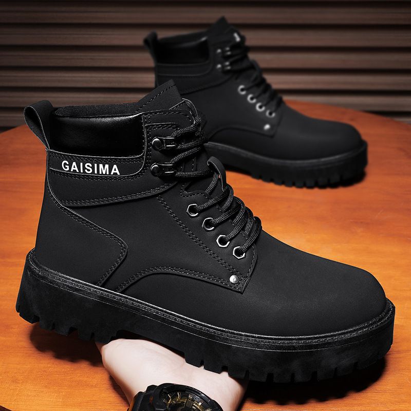 European Warm Series Autumn Winter New Men's Yellow Martin Outdoor Safety Shoes Fashion Versatile Non-Slip Work Boots_vogvips.com