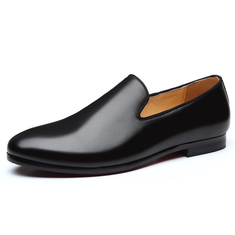 Men's shoes new breathable casual leather shoes Fashion bean shoes youth small leather shoes_vogvips.com