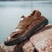 Plus-Size Stitched Hollow Breathable Mesh Shoes For Men, Breathable Outdoor Casual Men's Sandals, Hole Shoes_vogvips.com