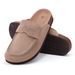 Smile Pop New Fashion Women's Suede Clogs With Back Strap Men's Leather Mules Cork Footbed Slip On Potato Shoes For_vogvips.com