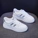 Women's White Sneakers - Breathable Casual Shoes For Girls, Fashionable Lace-Up Canvas Shoes For Autumn_vogvips.com