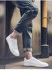 Men's Board Shoes Breathable Soft Sole First Layer Cowhide Sports White Shoes Running Shoes_vogvips.com