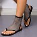 2025 Summer New Women's Flat Breathable Mesh Toe Sandals Fashion Large_vogvips.com