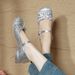 Women's Chunky Heel 2025 Summer New Style Woven Hollow Bow Strap Fashionable Flat Shallow Mary Jane Shoes_vogvips.com