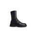 Round Toe Pleated Chunky Waterproof Platform Thick Sole Mid Heel Ankle Slimming Elastic Slouchy Mid-Calf Boots_vogvips.com