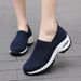 Women's Shoes Breathable Step-on Mom Shoes Middle-aged Mesh Casual Sneakers Lazy Slip-on Shoes_vogvips.com