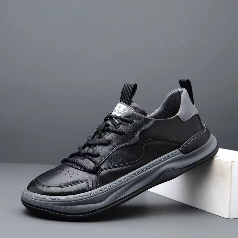 White Sneakers For Men 2023 Summer New Genuine Leather Sports Trendy Versatile Casual Board Shoes_vogvips.com