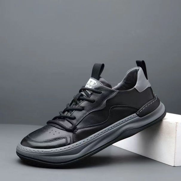 White Sneakers For Men 2023 Summer New Genuine Leather Sports Trendy Versatile Casual Board Shoes_vogvips.com