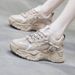 Women's New Thick Soled Versatile Breathable Dad Shoes Flat Sports Shoes White Shoes_vogvips.com