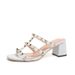 Women's High Heeled Chunky Heel French Retro Slip-On Sandals Summer Lazy Sandals Half Slip_vogvips.com