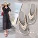 2023 Women's Slippers Summer New Fashion Metal Button Slides Shoes Wedge Beach Sandals Women Outside Platform Leisure_vogvips.com
